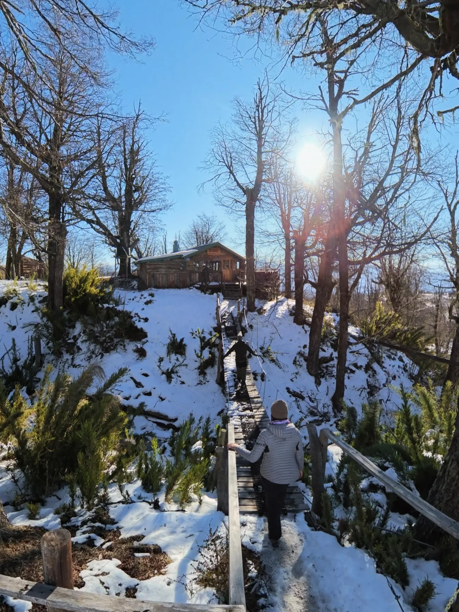 Sendero nevado de acceso a La Casita del Bosque